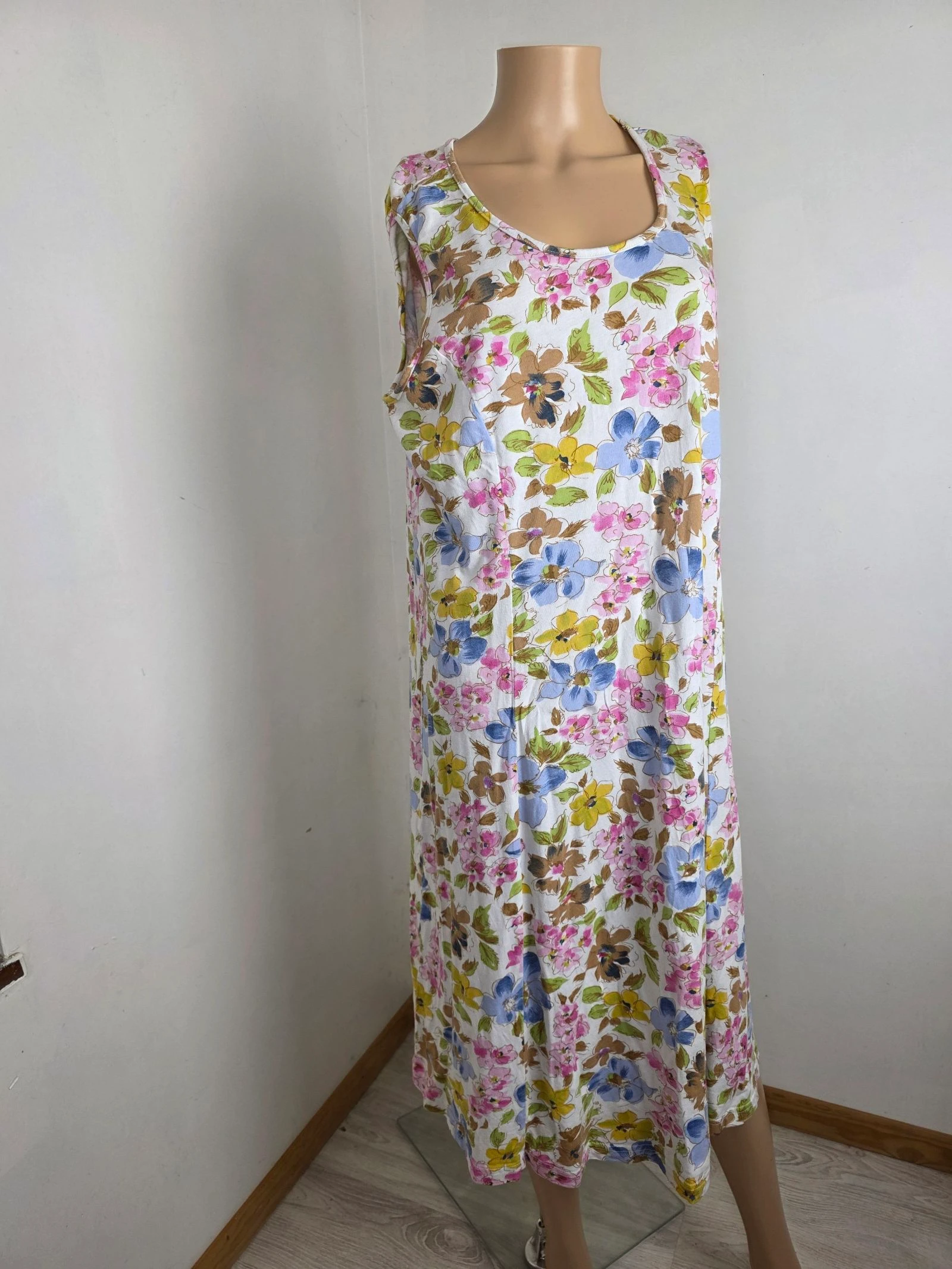 Vestido longo de verão fluido com estampa floral multicolorida 🍒vintage anos 90🍒46/48 – photo 2